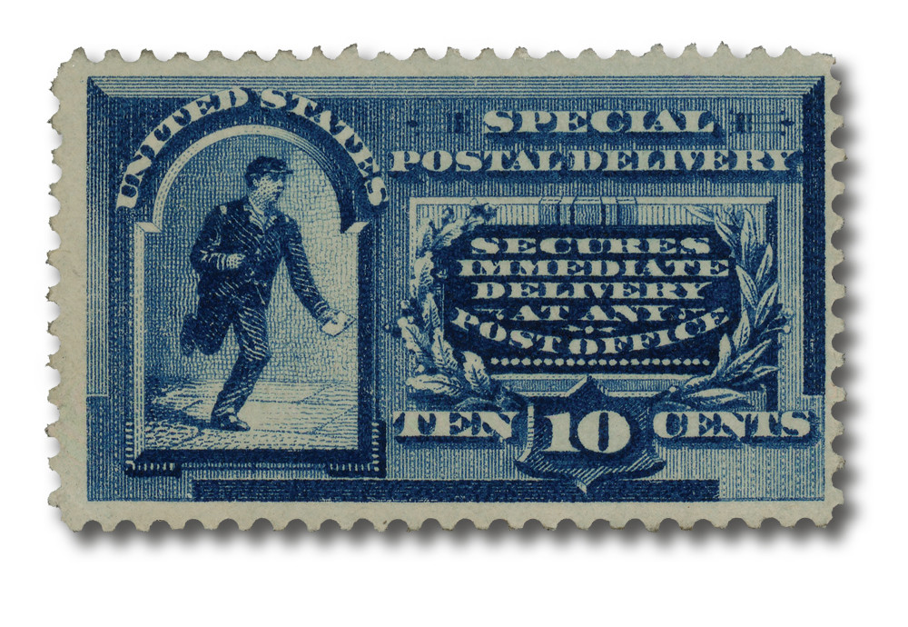 E2 - 1888 10c Special Delivery, Messenger Running, Blue - Mystic