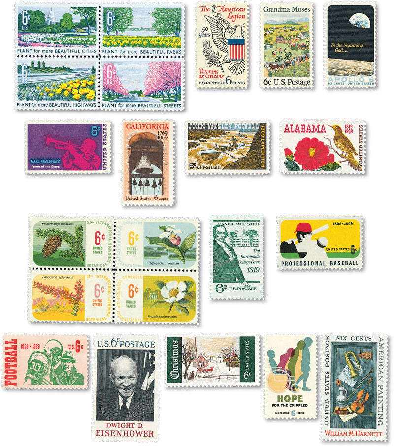 YS1969 - 1969 Commemorative Stamp Year Set - Mystic Stamp Company