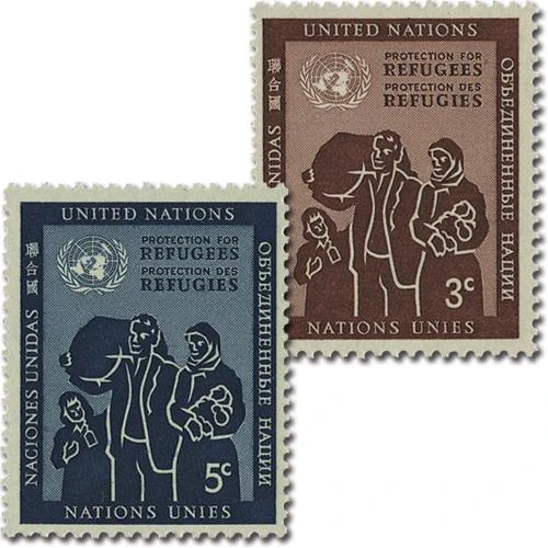 UN15-16 - 1953 Protection for Refugees - Mystic Stamp Company