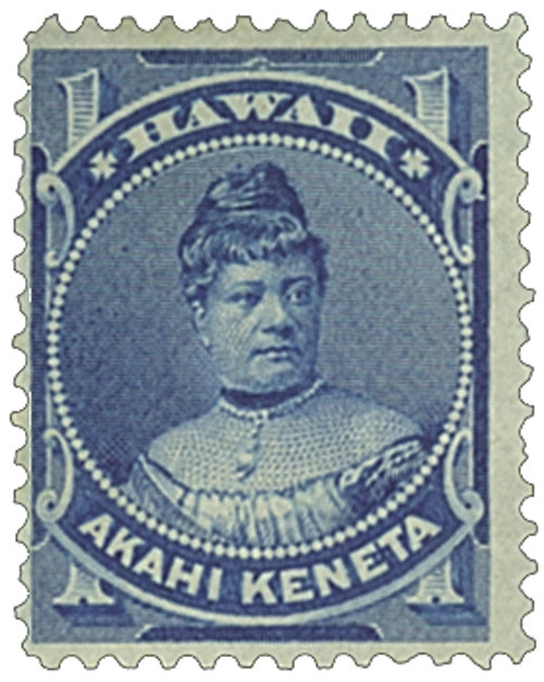 H37 - 1882 1c Princess Likelike, Blue, Hawaii - Mystic Stamp Company