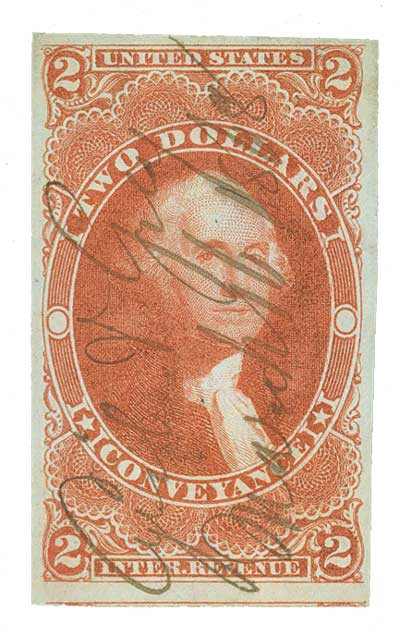 R81a - 1862-71 $2 US Internal Revenue Stamp - Conveyance
