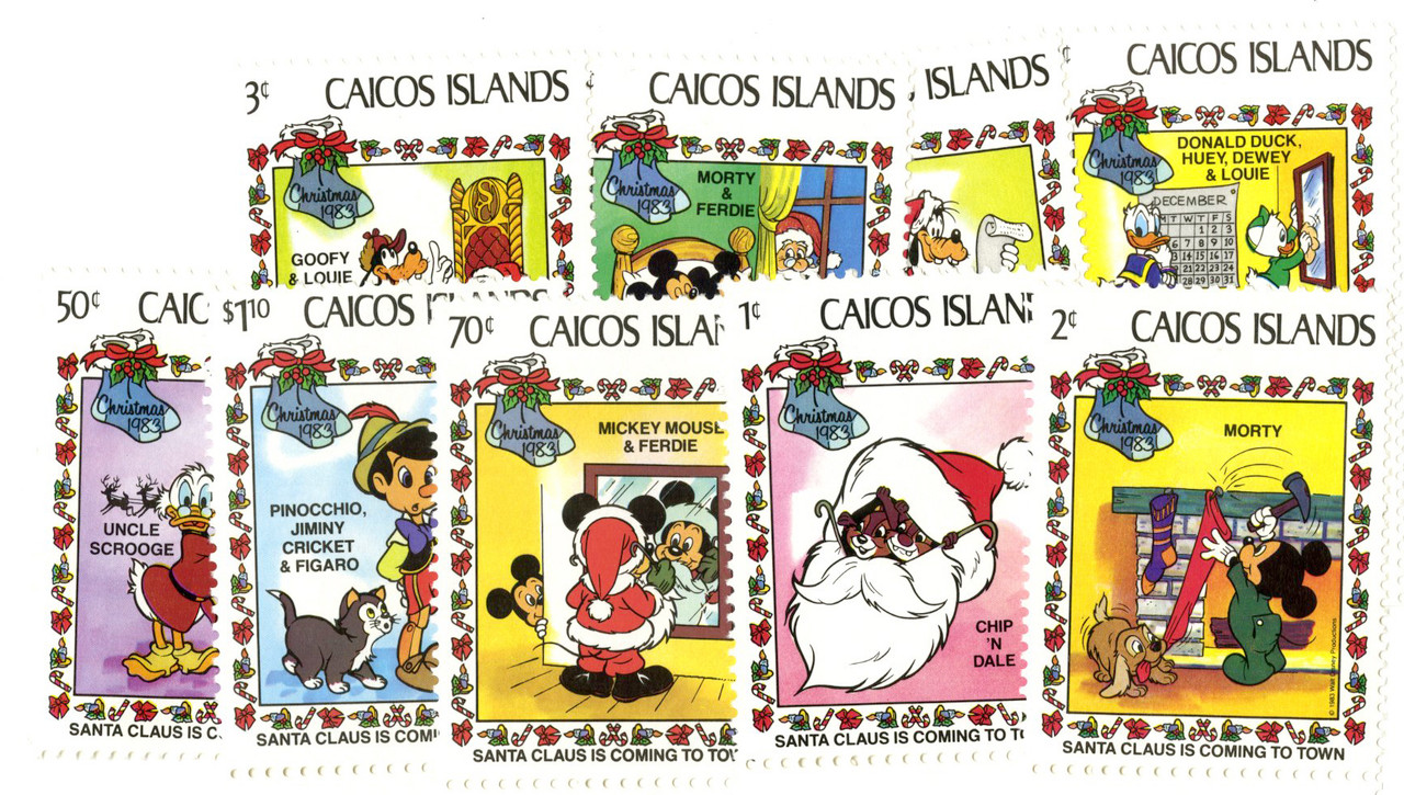 MDS247A - 1983 Disney Friends Christmas, Mint, Set of 9 Stamps