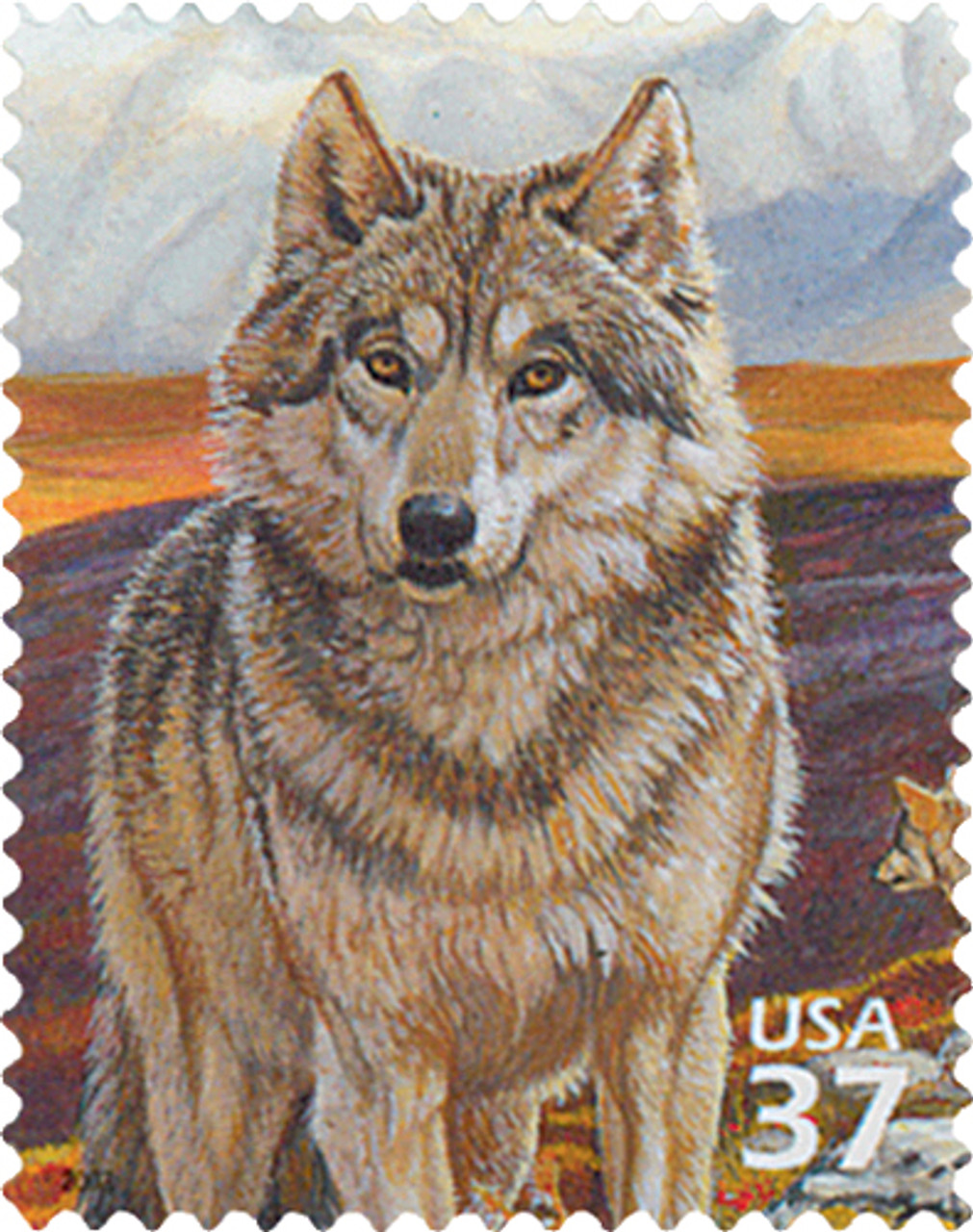 3802b - 2003 37c Arctic Tundra: Gray Wolf - Mystic Stamp Company