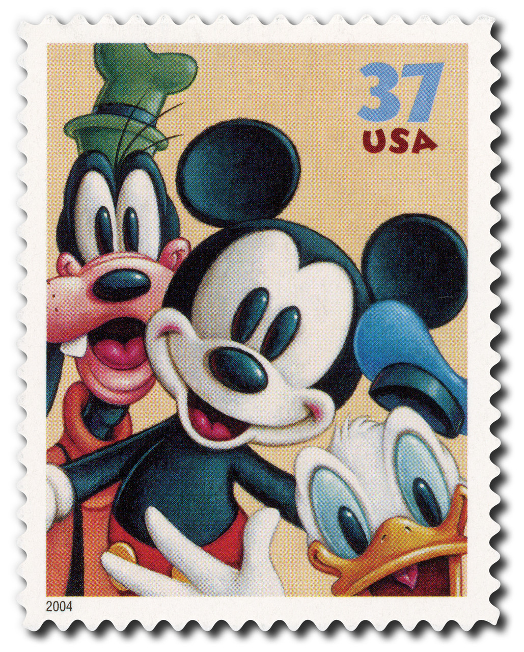 3865 - 2004 37c The Art of Disney: Friendship - Goofy, Mickey