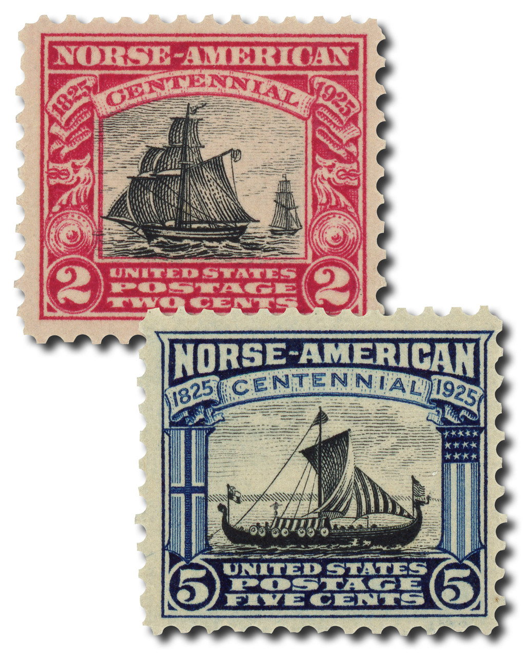 620-21 - 1925 Norse-American Issues, Complete Set of 2 Stamps