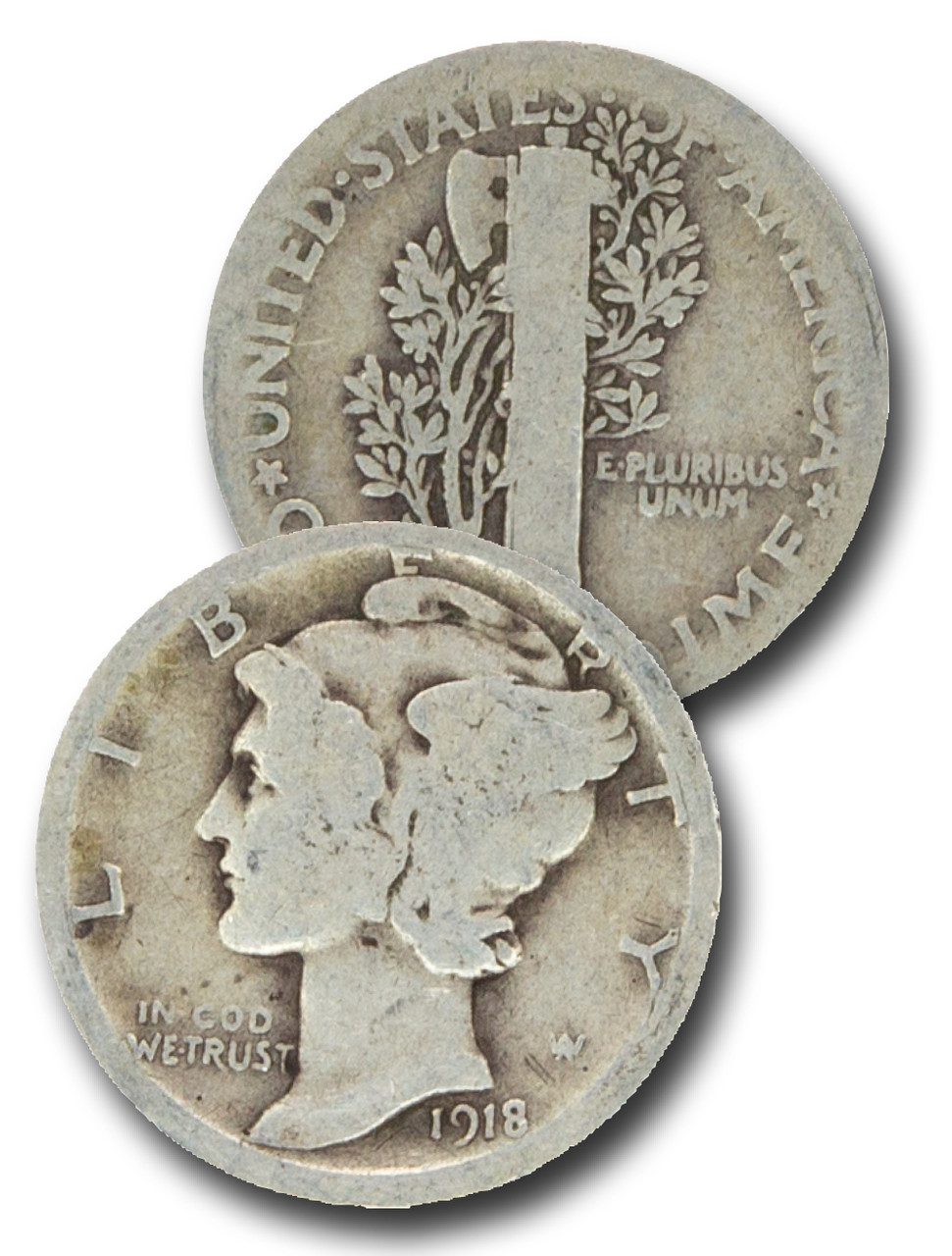 マーキュリーダイム アメリカ 銀貨 9枚セット Mercury dime CD-918 - 1918 Mercury Dime - Mystic Stamp Company