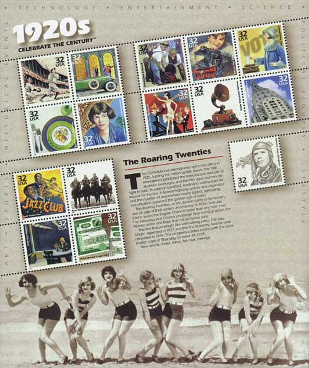 Celebrate the Century 切手シート
10完ファイルブック付き Amazon.com: Celebrate the Century 1990s - Sheet of Fifteen