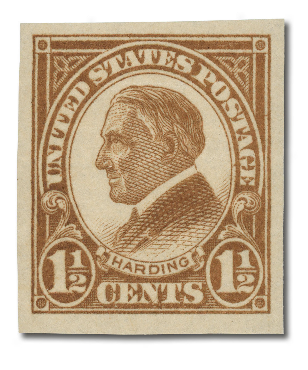 631 - 1926 1-1/2c Warren G. Harding, Imperf. - Mystic Stamp Company display picture 1