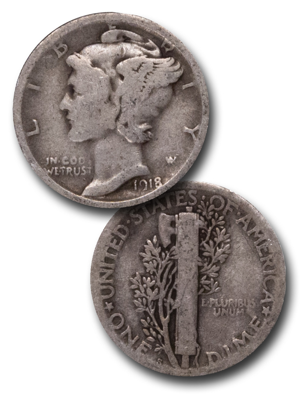CD-918S - 1918-S Mercury Dime - Mystic Stamp Company
