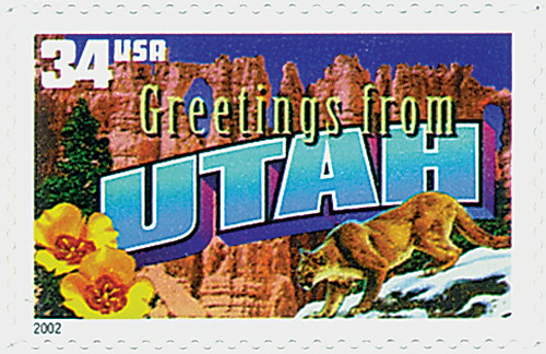 3604 - 2002 34c Greetings From America: Utah - Mystic Stamp Company