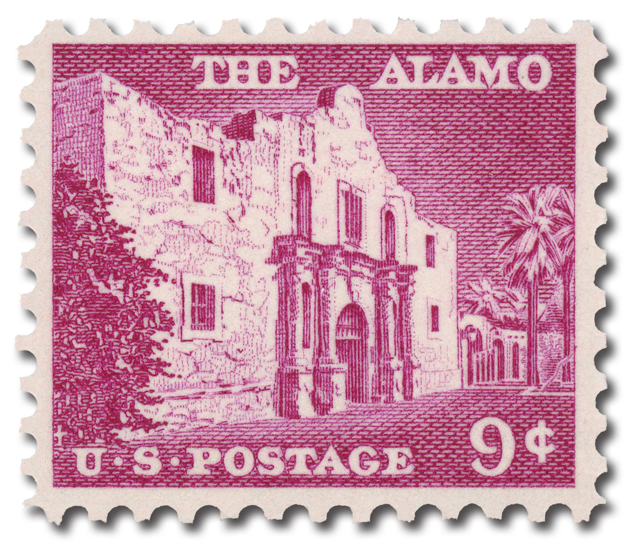 1043 - 1956 9c Liberty Series: The Alamo - Mystic Stamp Company