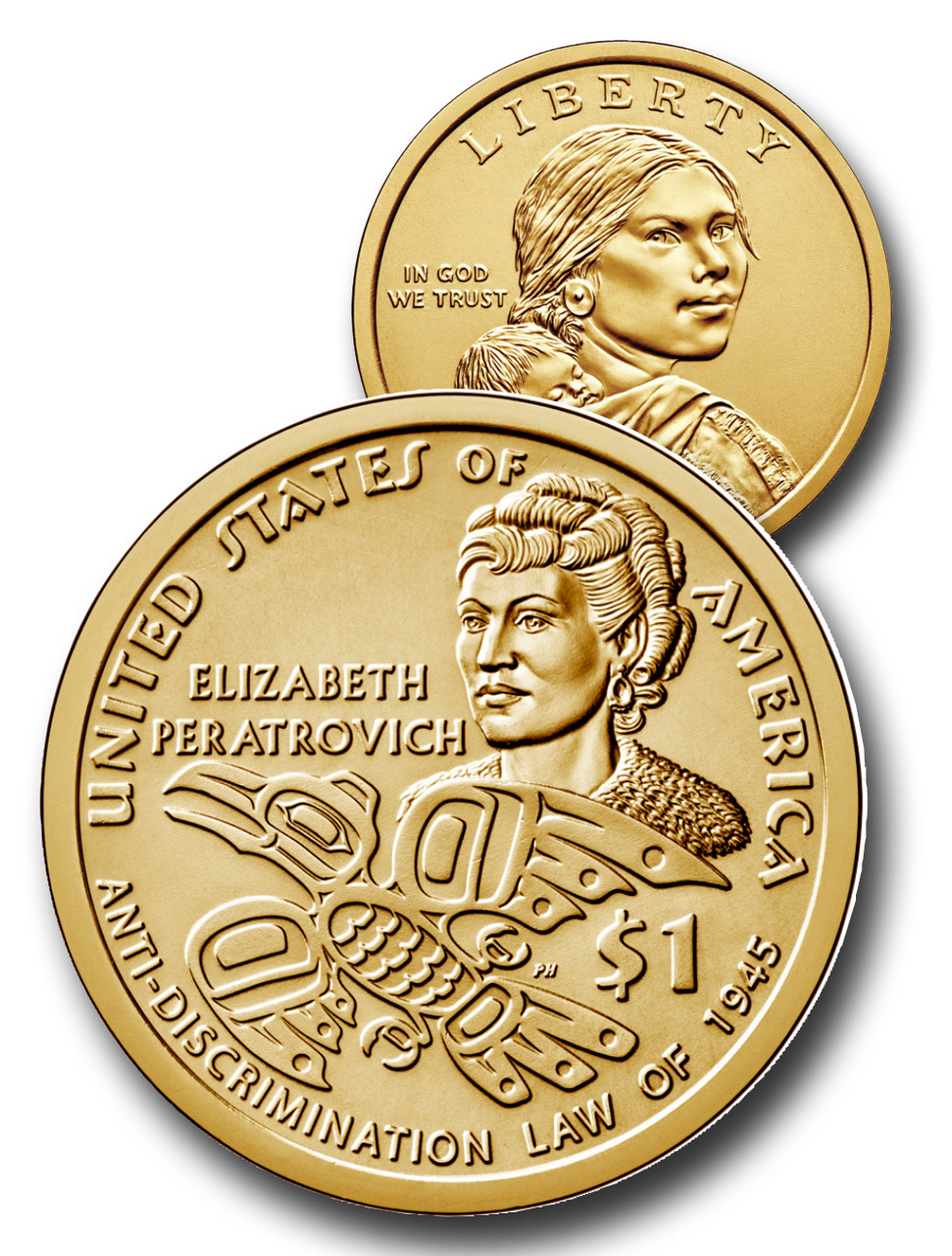 CW-020D - 2020 $1 Native American Coin - Elizabeth Peratrovich and