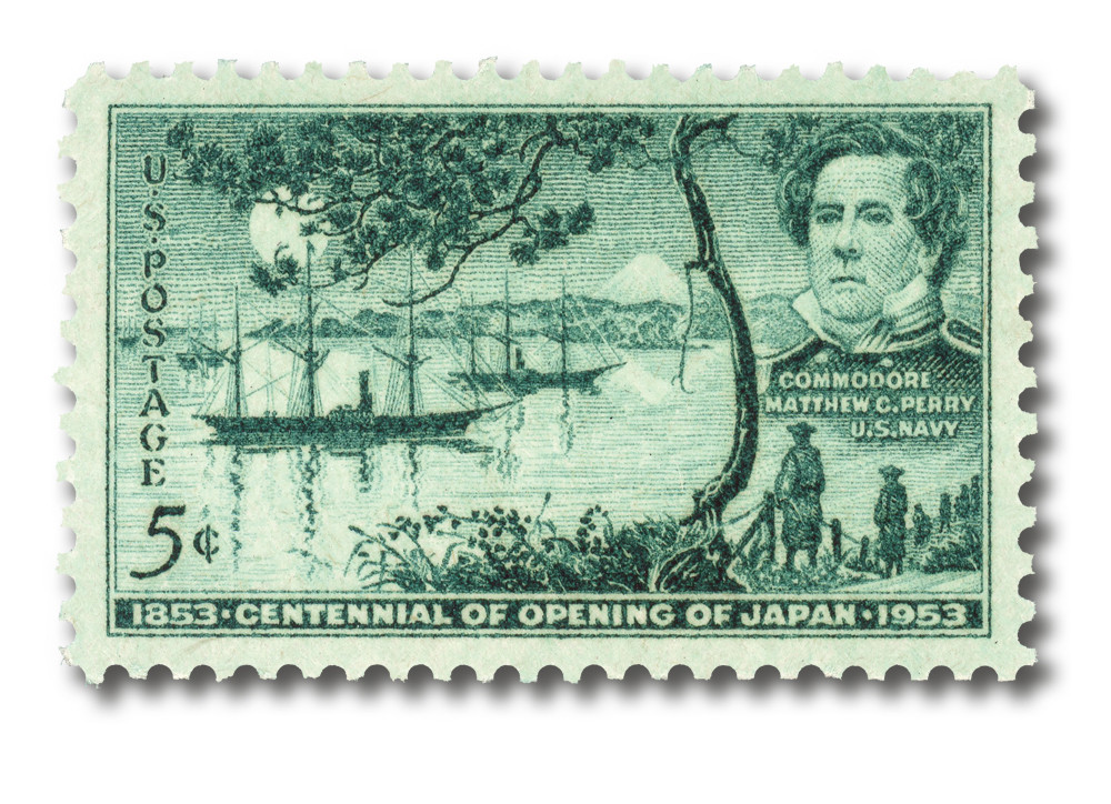 1021 - 1953 5c Opening of Japan Centennial - Mystic Stamp Company