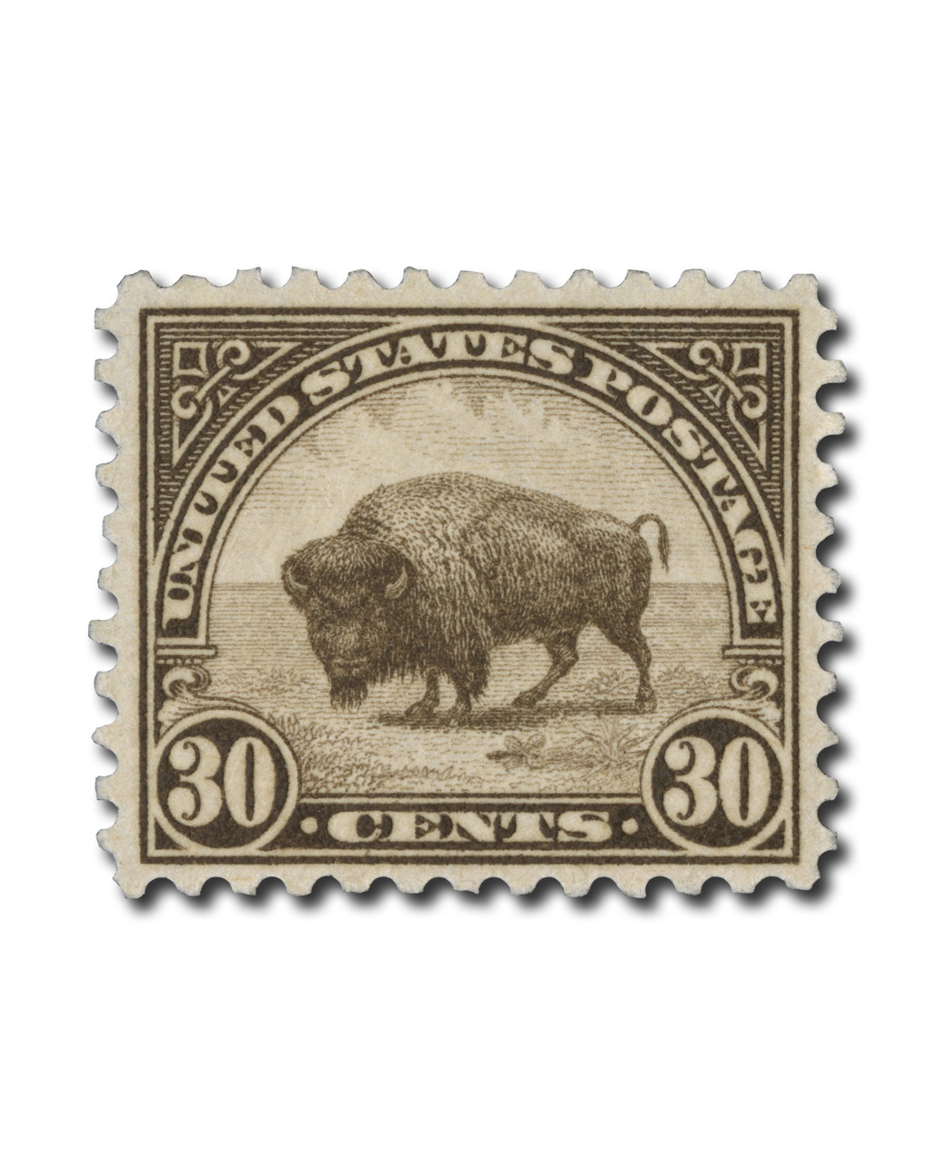 アンティーク雑貨 30s Antique Cigar Felt American Bison 700 - 1931 30c American Bison, Brown, Perf. 10.5x11 - Mystic Stamp