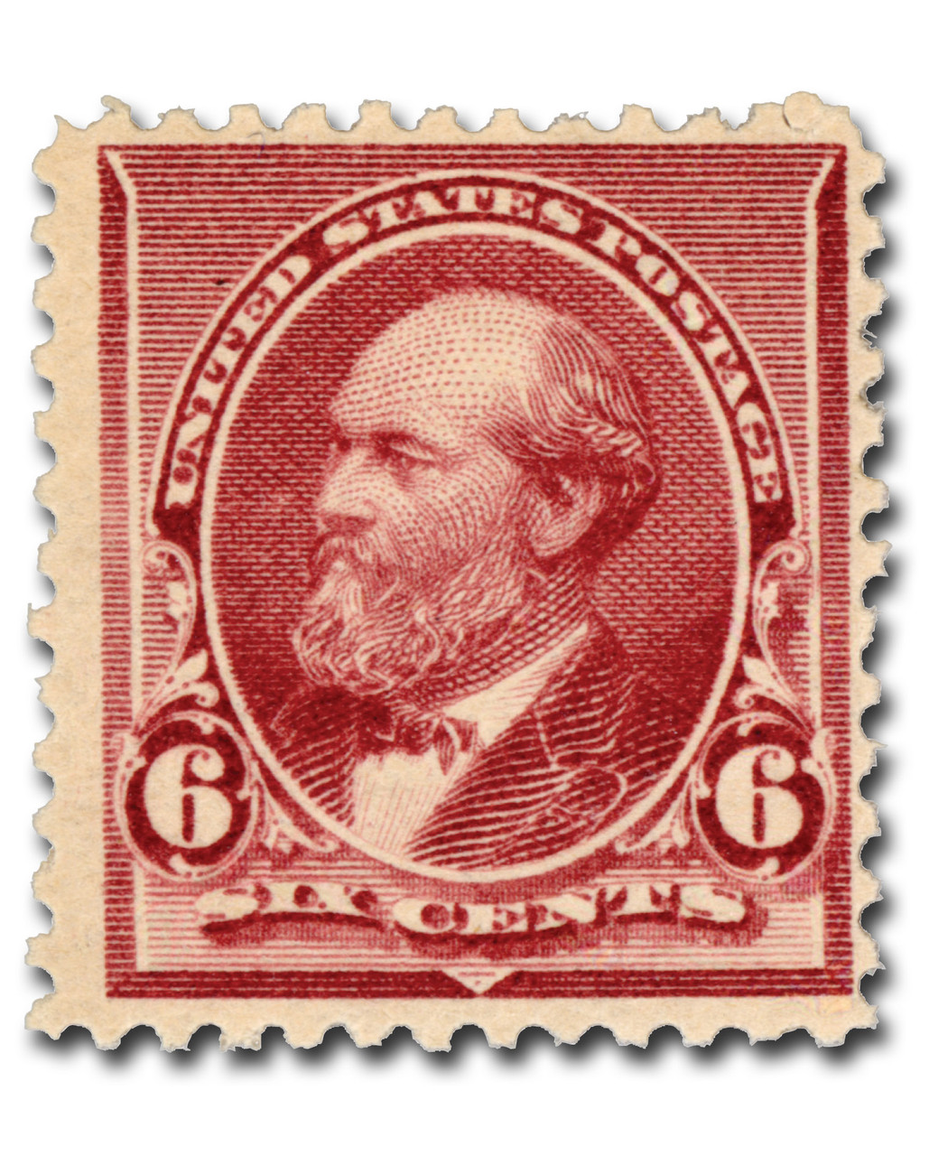 224 - 1890 6c James A. Garfield, Brown Red - Mystic Stamp Company