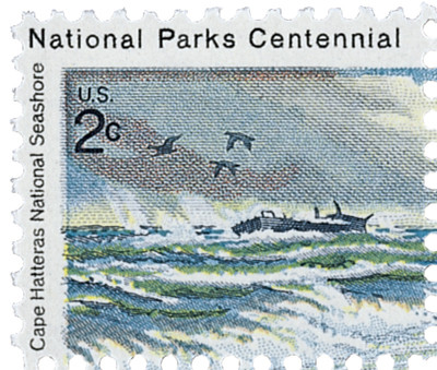 1448 - 1972 2c National Parks Centennial: Cape Hatteras-Ship