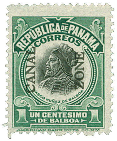 【lvane Spalko】 CZ38 - 1913 1c Vasco Nunez de Balboa, Green & Black, Canal Zone