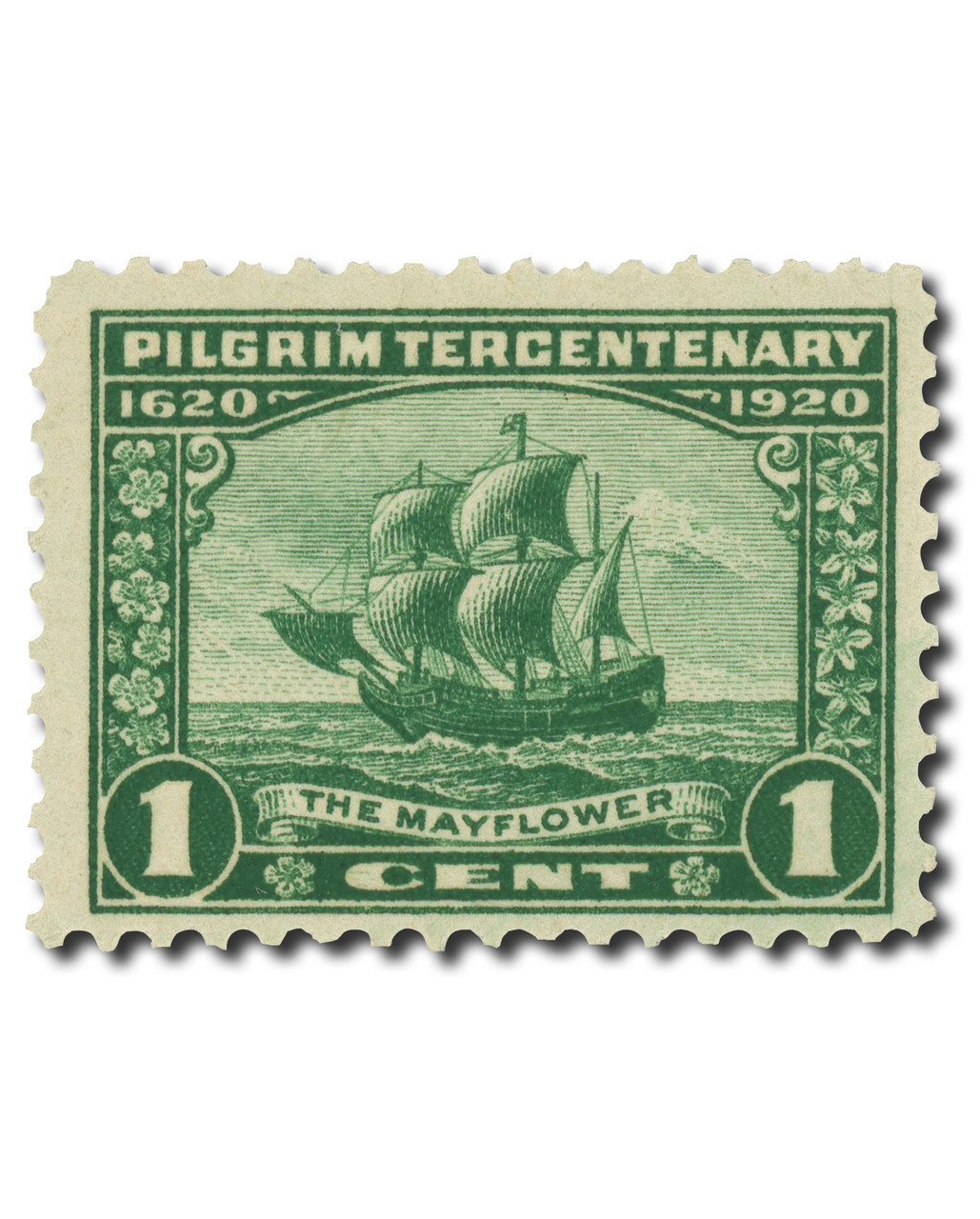 548 - 1920 1c The Mayflower, Green - Mystic Stamp Company