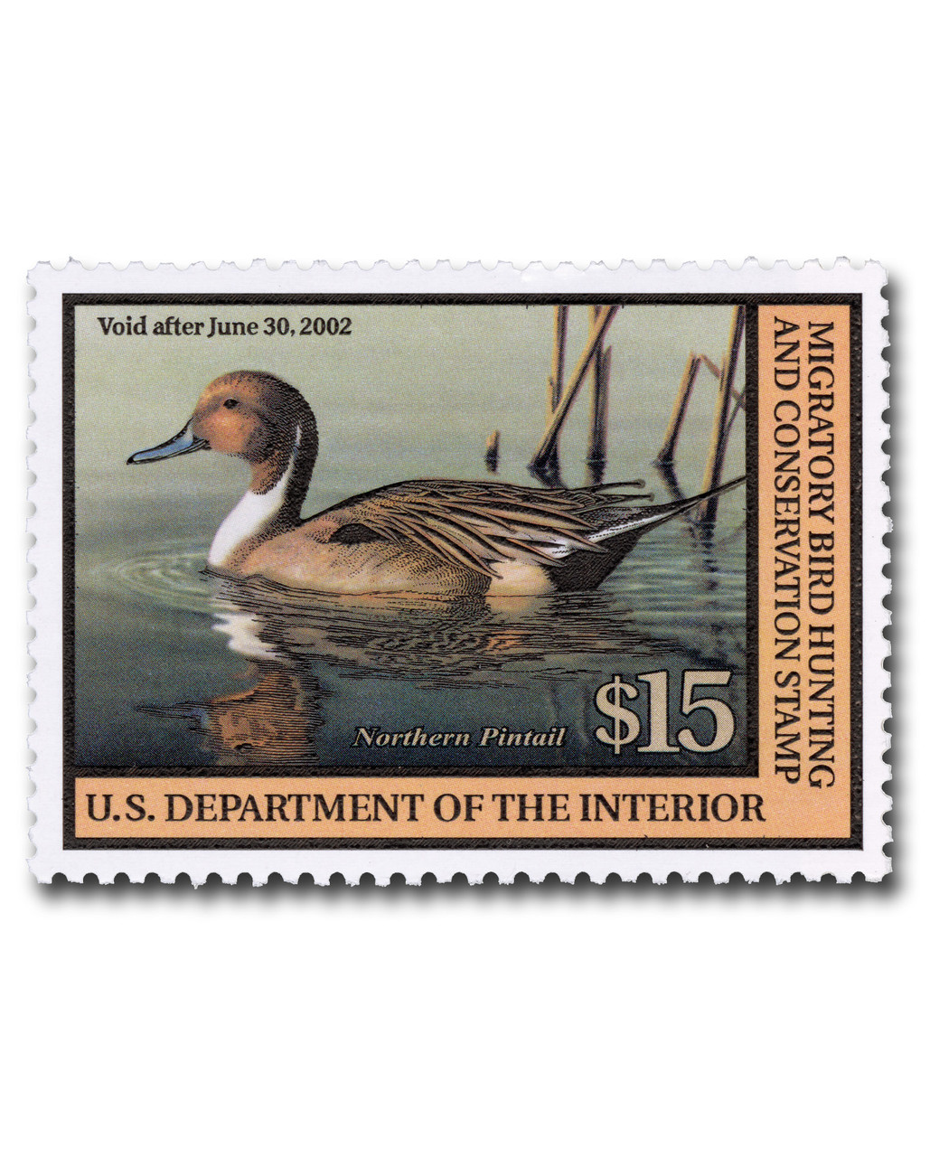 RW68 - 2001 $15.00 Federal Duck Stamp - Northern Pintail