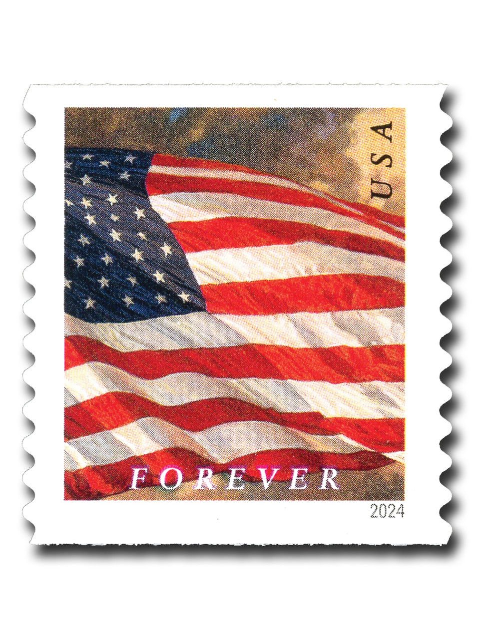 5875 - 2024 First-Class Forever Stamp - Flags: Flag with Dark Clouds at Top and Bottom