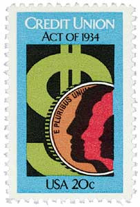 2075 - 1984 20c Credit Union Act 50th Anniversary - Mystic Stamp