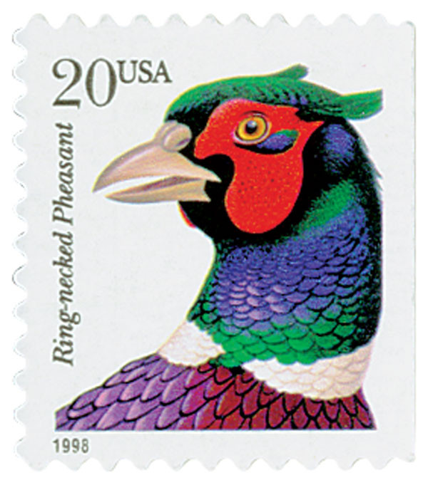 3051A - 1999 20c Flora & Fauna Series: Ringnecked Pheasant, Perf. 10.6 x 10.4