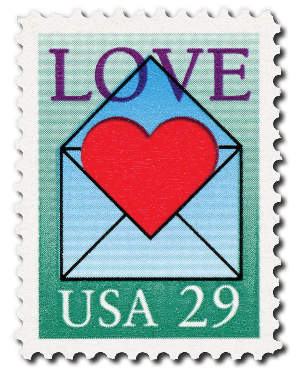 2618 - 1992 29c Love Series: Envelope & Heart - Mystic Stamp Company
