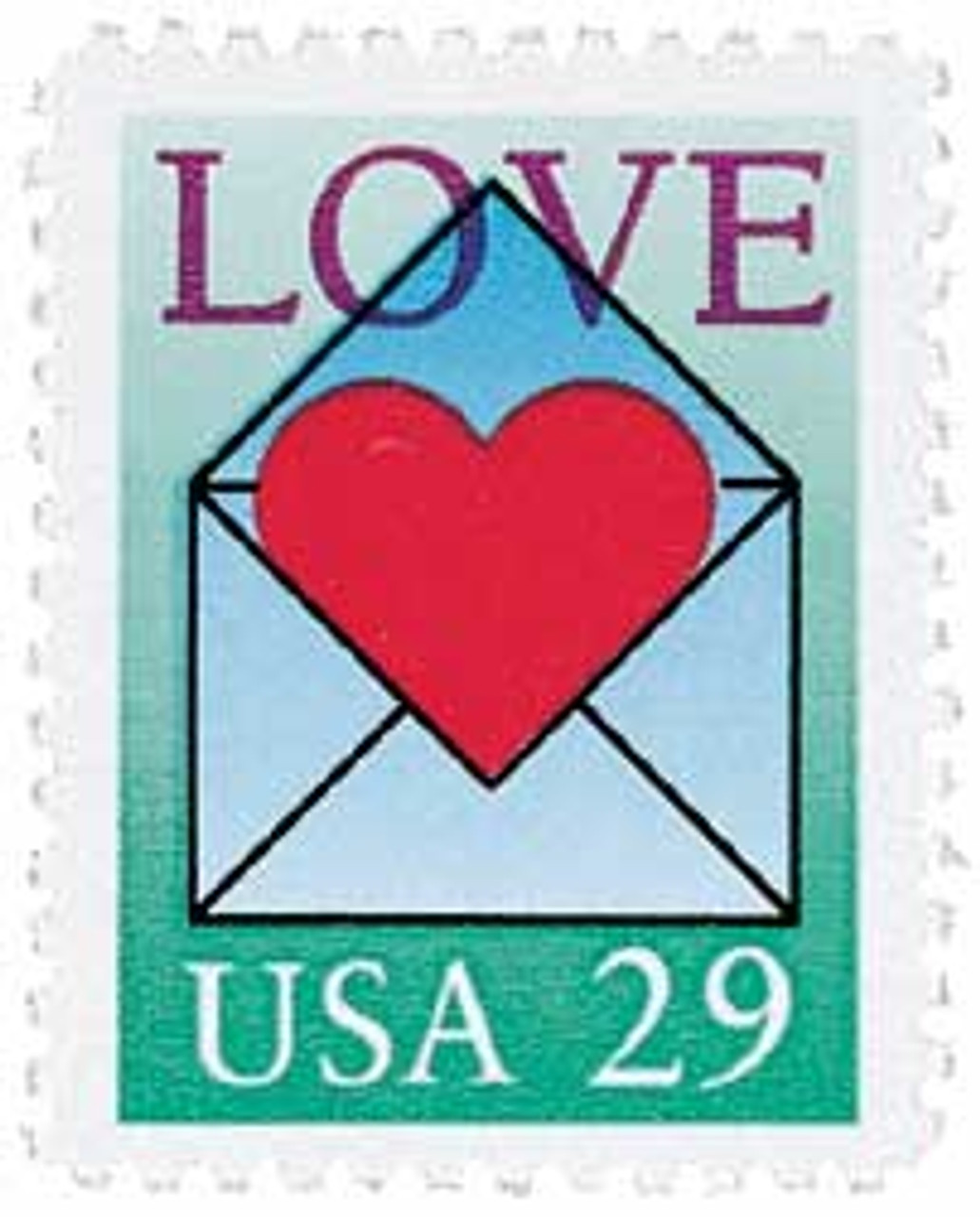 2618 - 1992 29c Love Series: Envelope and Heart