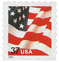 3637 - 2003 37c Flag, ATM booklet single