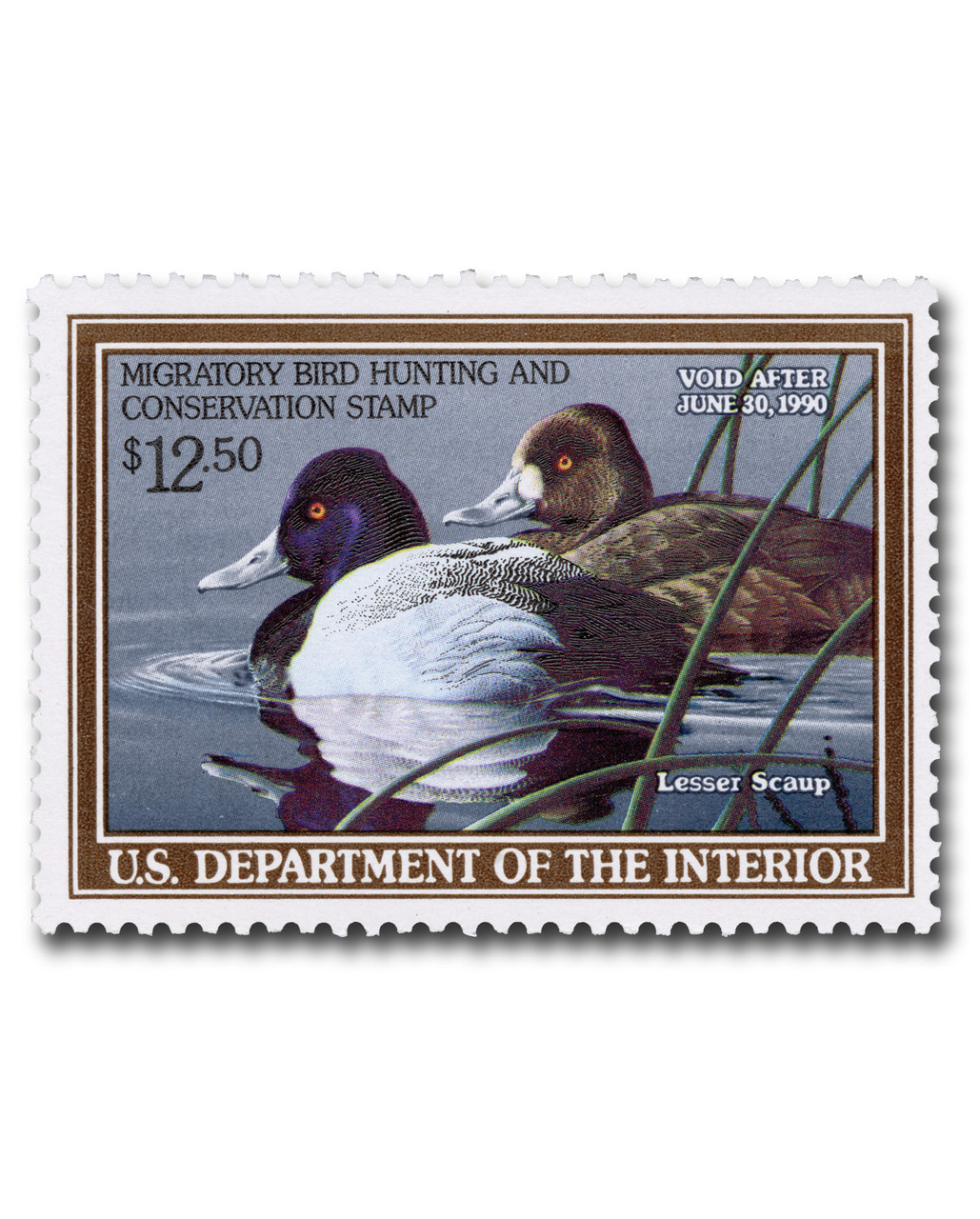 RW56 - 1989 $12.50 Federal Duck Stamp - Lesser Scaups - Mystic