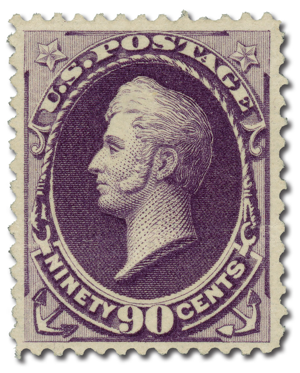 218 - 1888 90c Oliver H. Perry, Purple, Soft Paper, Perf. 12