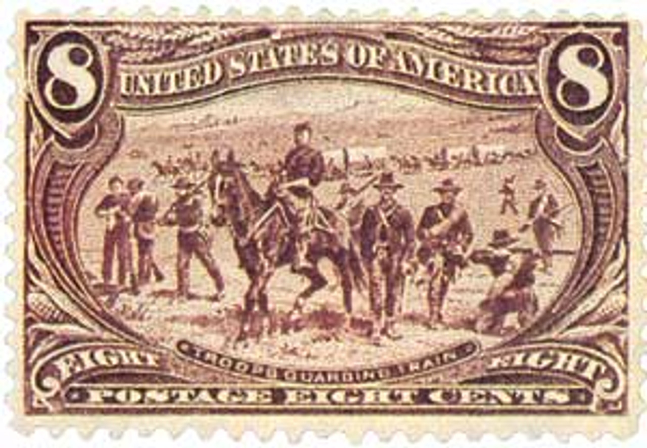 289 - 1898 8c Troops Guarding Wagon Train, Violet Brown