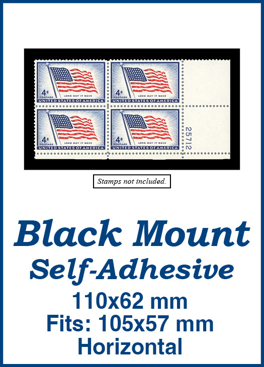 MM5619 - 110x62mm 25 Horizontal Black Self-Adhesive Mounts