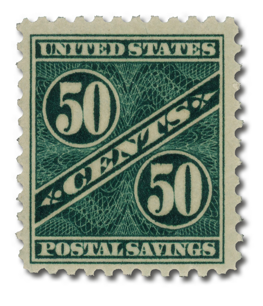PS9 - 1940 50c Postal Savings, Dark Blue Green