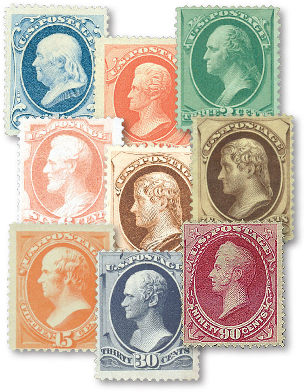 182-91 - 1879 Bank Notes, Soft Paper, Perf. 12, Complete Set of 10 Stamps