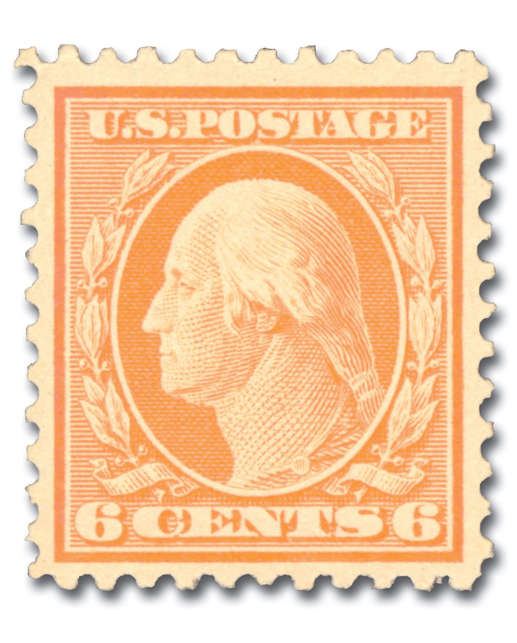 506 - 1917 6c Washington, Red Orange, Unwatermarked, Perf. 11