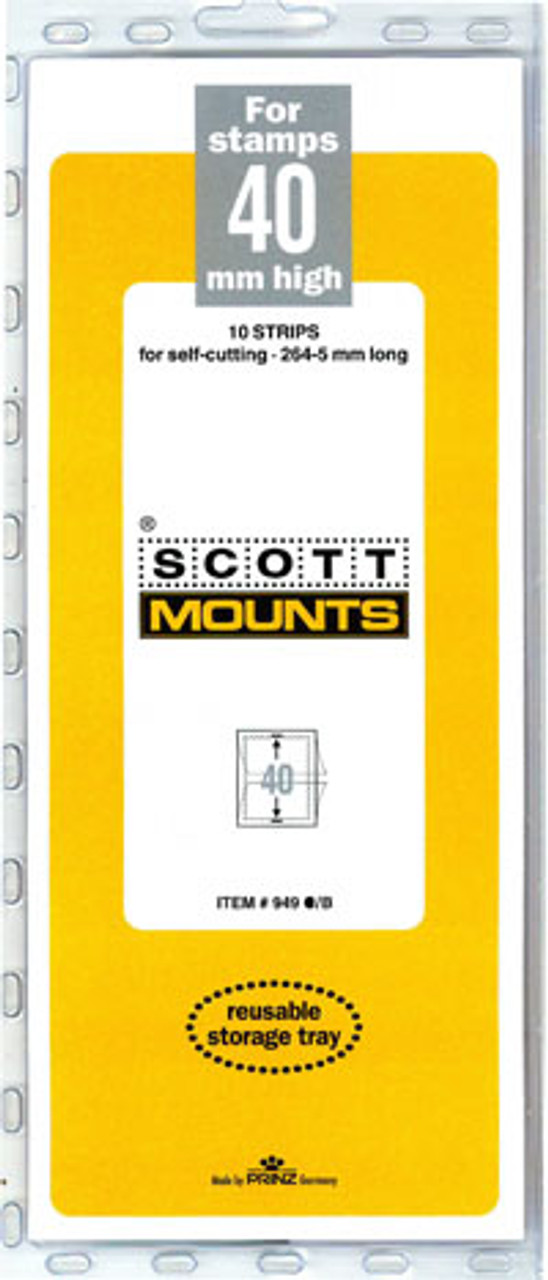 SM949 - Scott Mount 265 x 40mm (10.43 x 1.57") US Postal People Standard, Standard and Semi-Jumbo Commemorative Strip  10 pack