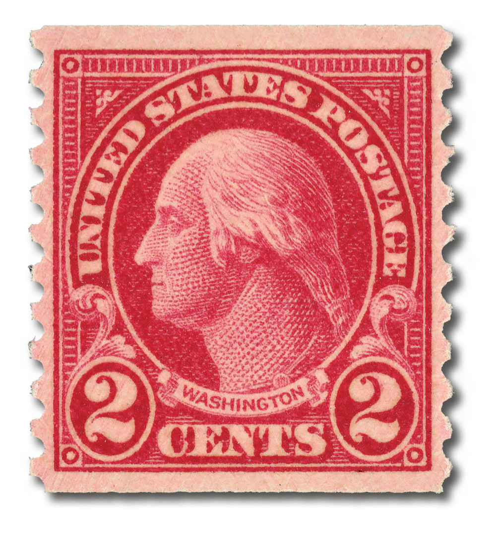 599 - 1923 2c Washington, Carmine, Type I, Perf. 10 Vertically