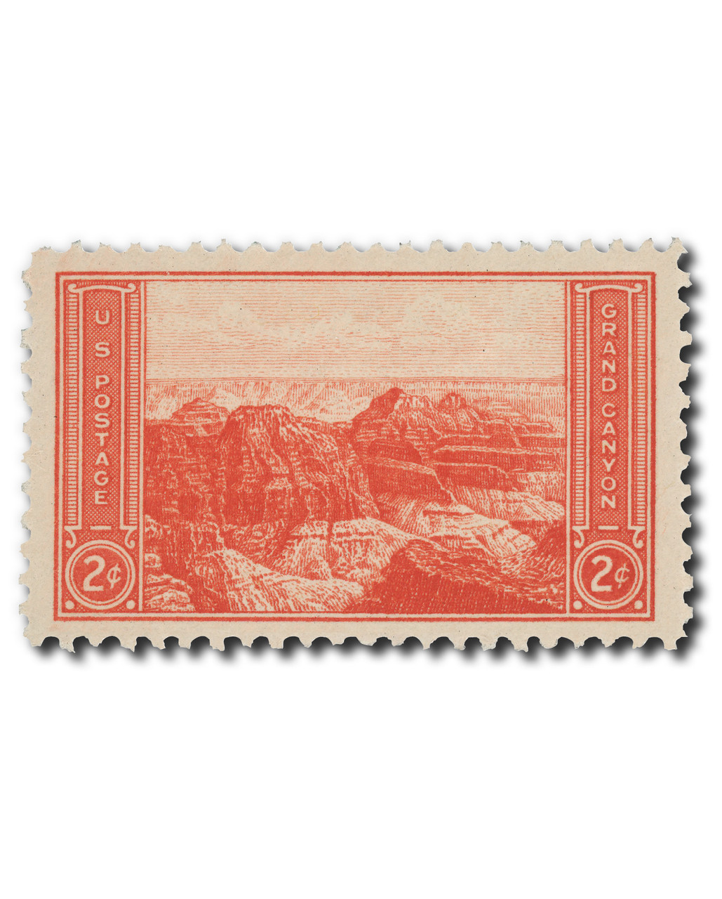 741 - 1934 2c Grand Canyon, Arizona, Red, Perf. 11