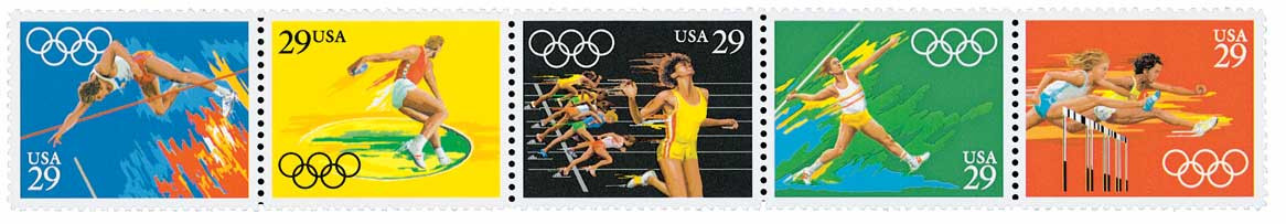 2553-57 - 1991 29c Summer Olympics - Mystic Stamp Company