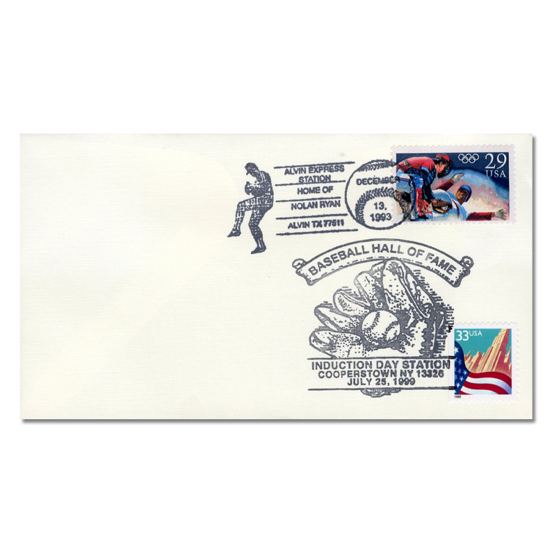 AC376 - Nolan Ryan Commemorative Cover - Cancels for Retirement (1993) & Baseball Hall of Fame Induction (1999)