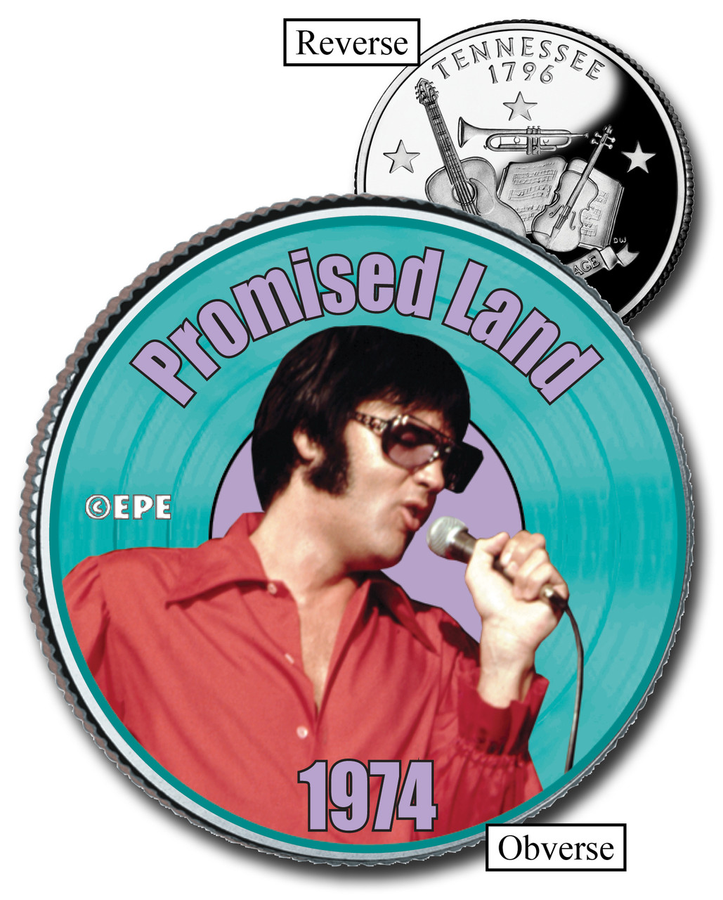 EPQ84 - Elvis Presley "Promised Land" US Quarter Commemorative Coin