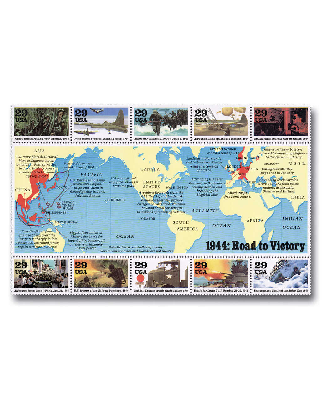 2838 - 1994 29c World War II: Road to Victory - Mystic Stamp Company