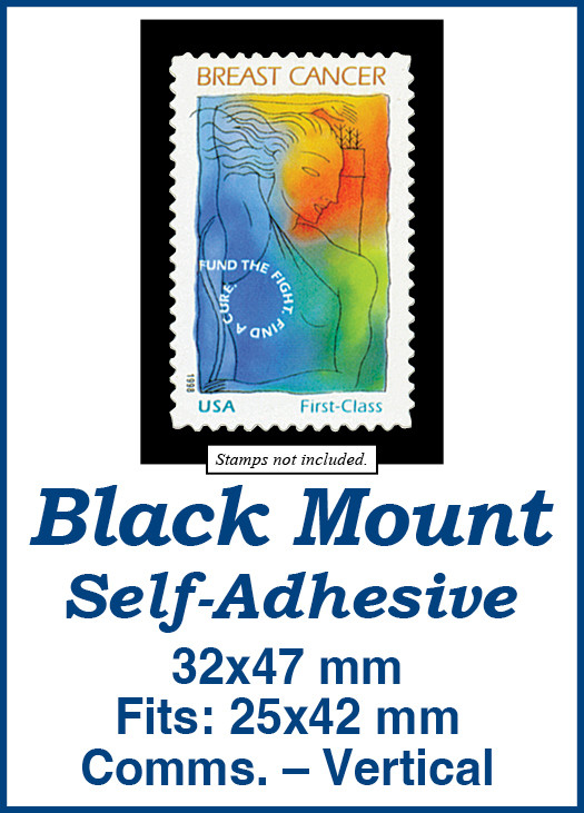MM5613 - 32x47mm 50 Vertical Black Self-Adhesive Mounts