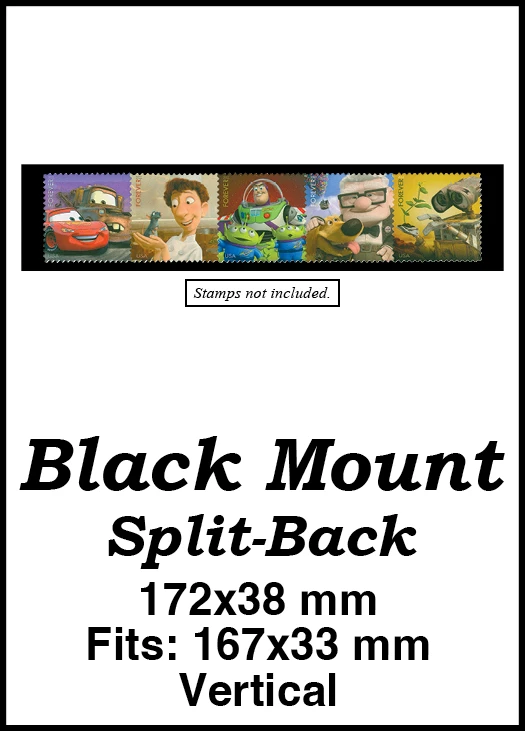 MM6036 - 172x38mm 2 Vertical Black Split-Back Mounts