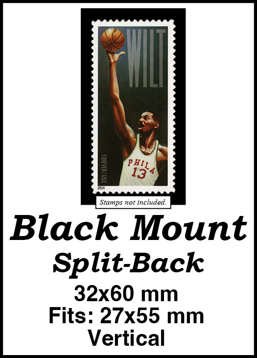 MM6068 - 32x60mm 2 Vertical Black Split-Back Mounts