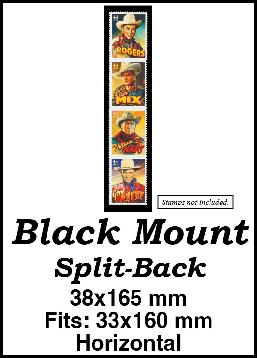 MM6081 - 38x165mm 2 Vertical Black Split-Back Mounts