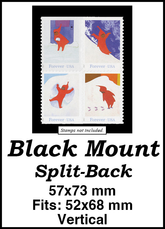 MM6115 - 57x73mm 2 Vertical Black Split-Back Mounts