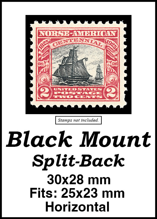 MM751 - 30x28mm 50 Horizontal Black Split-Back Mounts