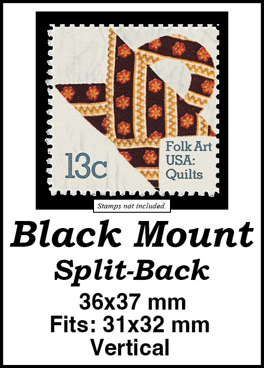 MM774 - 36x37mm 15 Vertical Black Split-Back Mounts